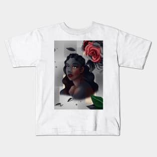 Black Girl with Roses Kids T-Shirt